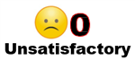 frown face emoji, the number 0, Unsatisfactory